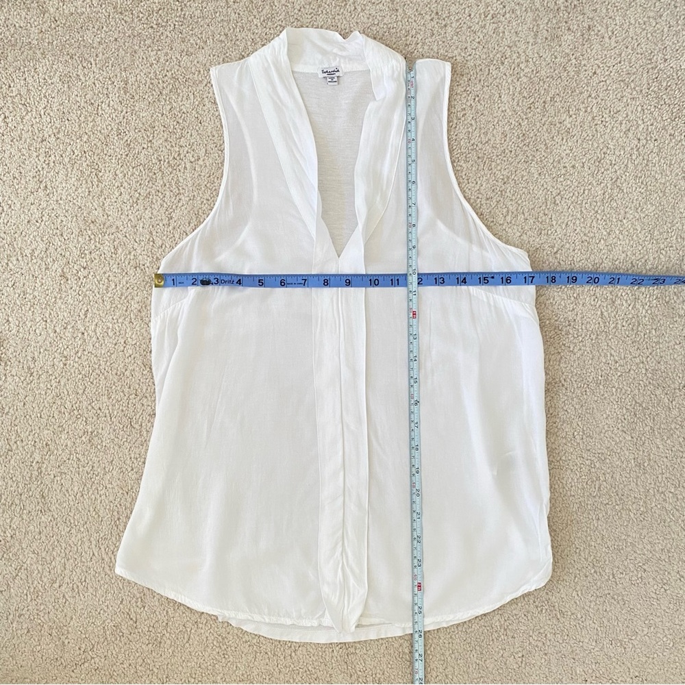 Splendid Women’s V-neck Sleeveless White Top - Picture 4 of 6